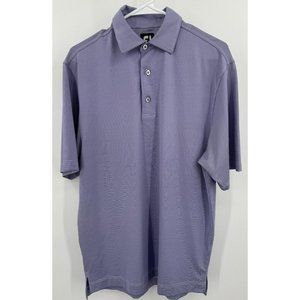 FootJoy FJ Polo Shirt Mens M Purple Striped Golf Stretch
